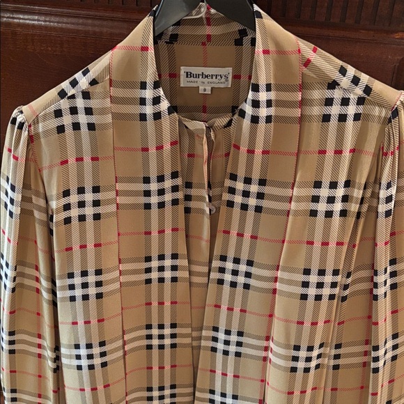 Burberry Tops - Burberry Tan and Black Plaid Wome button up Shirt